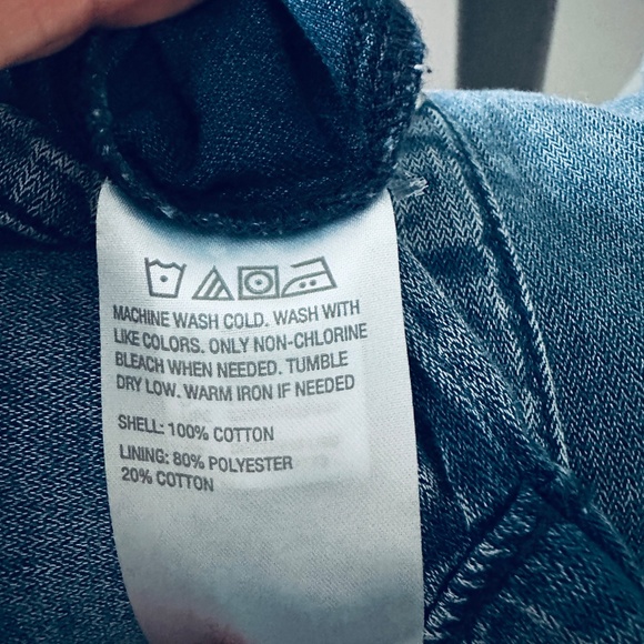 G by Giuliana Denim Button Front Puff Sleeve Tiered Dress - Picture 8 of 10